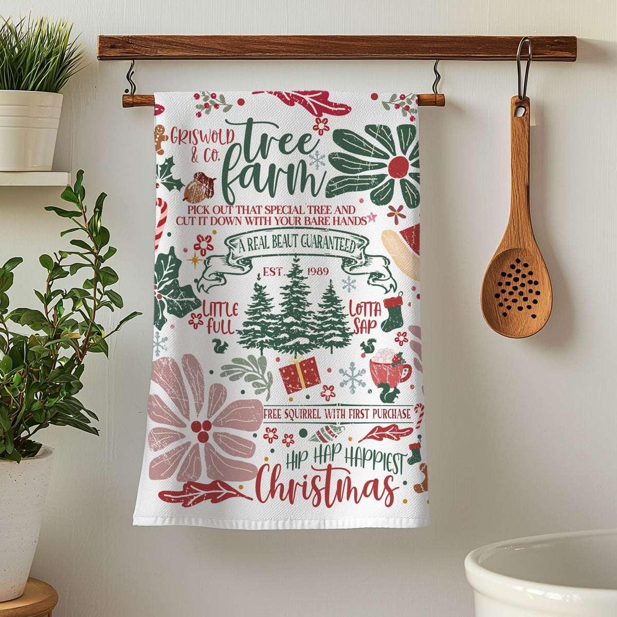 Boho Christmas kitchen towel design
Floral holiday kitchen towel cotton
Boho holiday kitchen decor towel