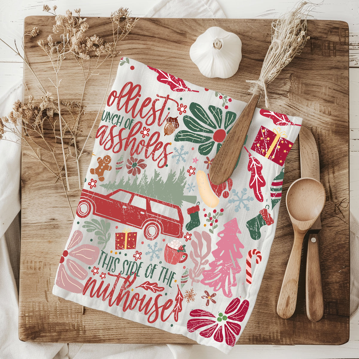 Christmas comedy kitchen accessories
Funny Christmas kitchen towel design
Sarcastic holiday kitchen towel