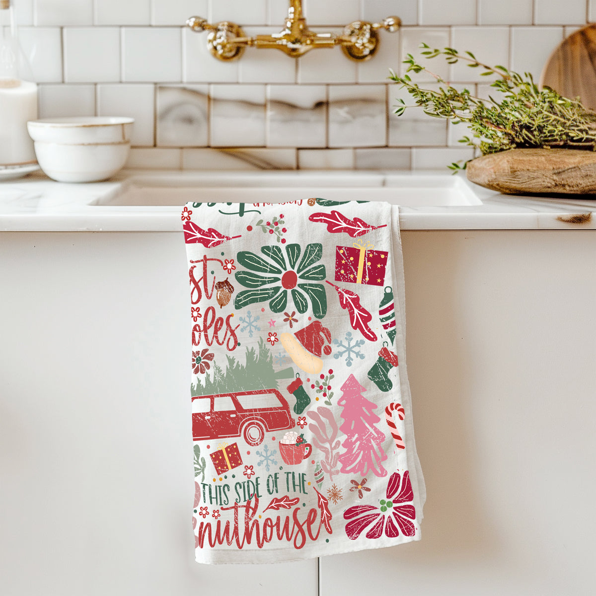 Festive home kitchen decoration towel
Christmas nostalgia kitchen towel gift
Holiday memory kitchen towel design
