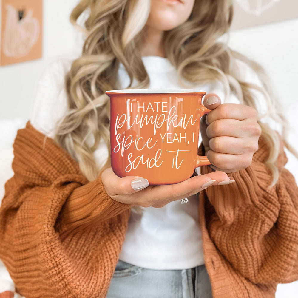 Anti pumpkin spice mug
No pumpkin spice cup
Funny fall coffee mug
Orange Halloween mug
Sarcastic autumn cup