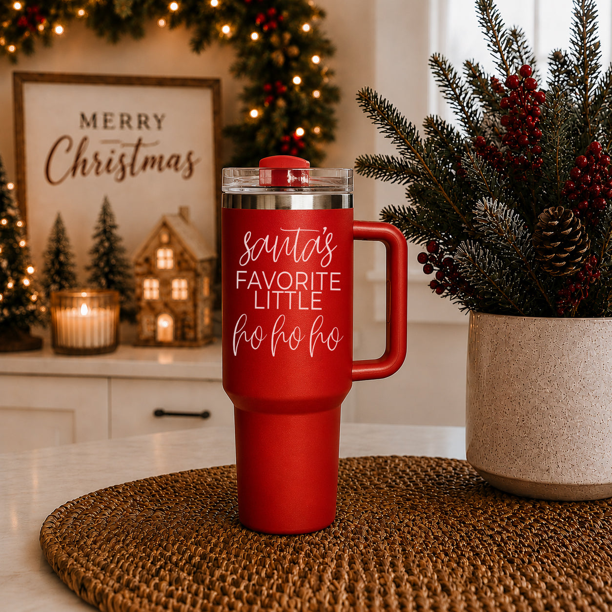 Stainless steel Christmas tumbler red
Christmas tumbler with lid 40oz red
Santa themed tumbler 40oz red - Santas favorite little ho ho ho
Christmas Santa tumbler 40oz red
Santa humor tumbler red Christmas
Santa joke tumbler 40oz red holiday
Santa Christmas drinkware 40oz red