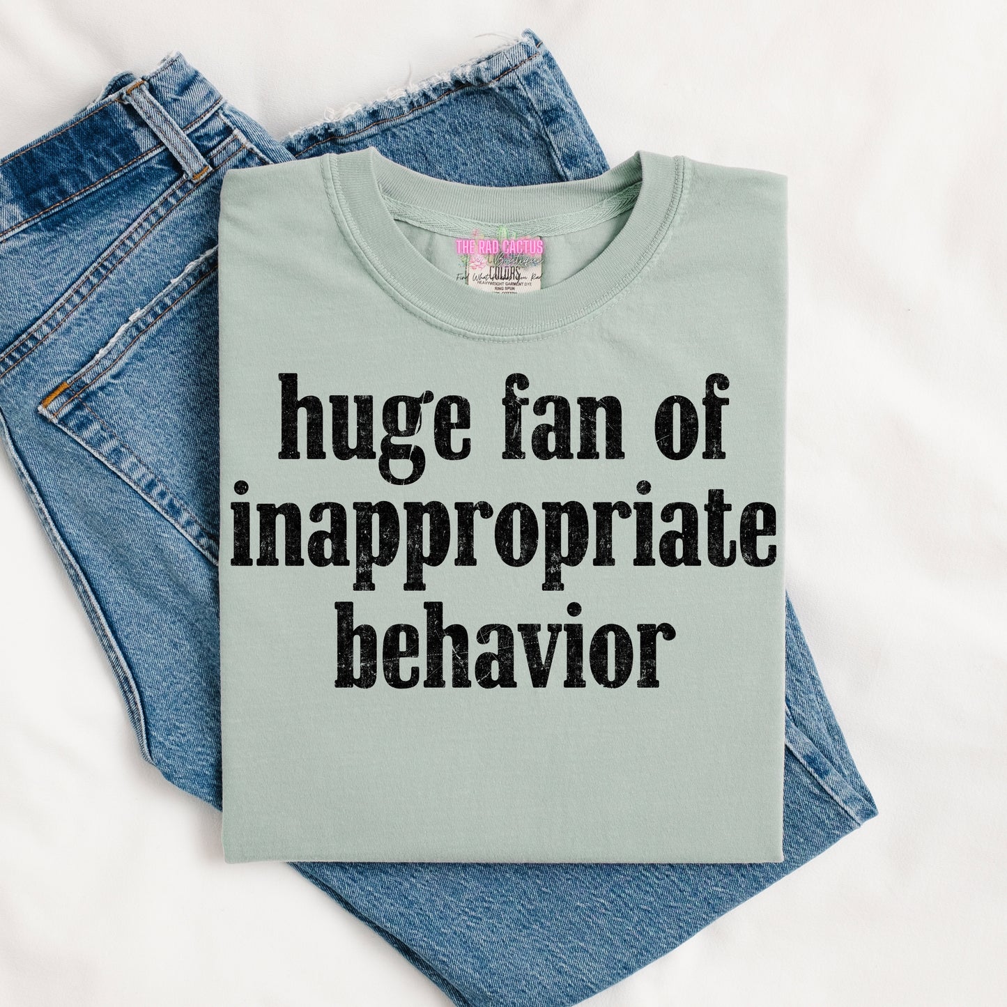 Huge Fan of Inappropriate Behavior Graphic Tee or Crewneck Sweatshirt