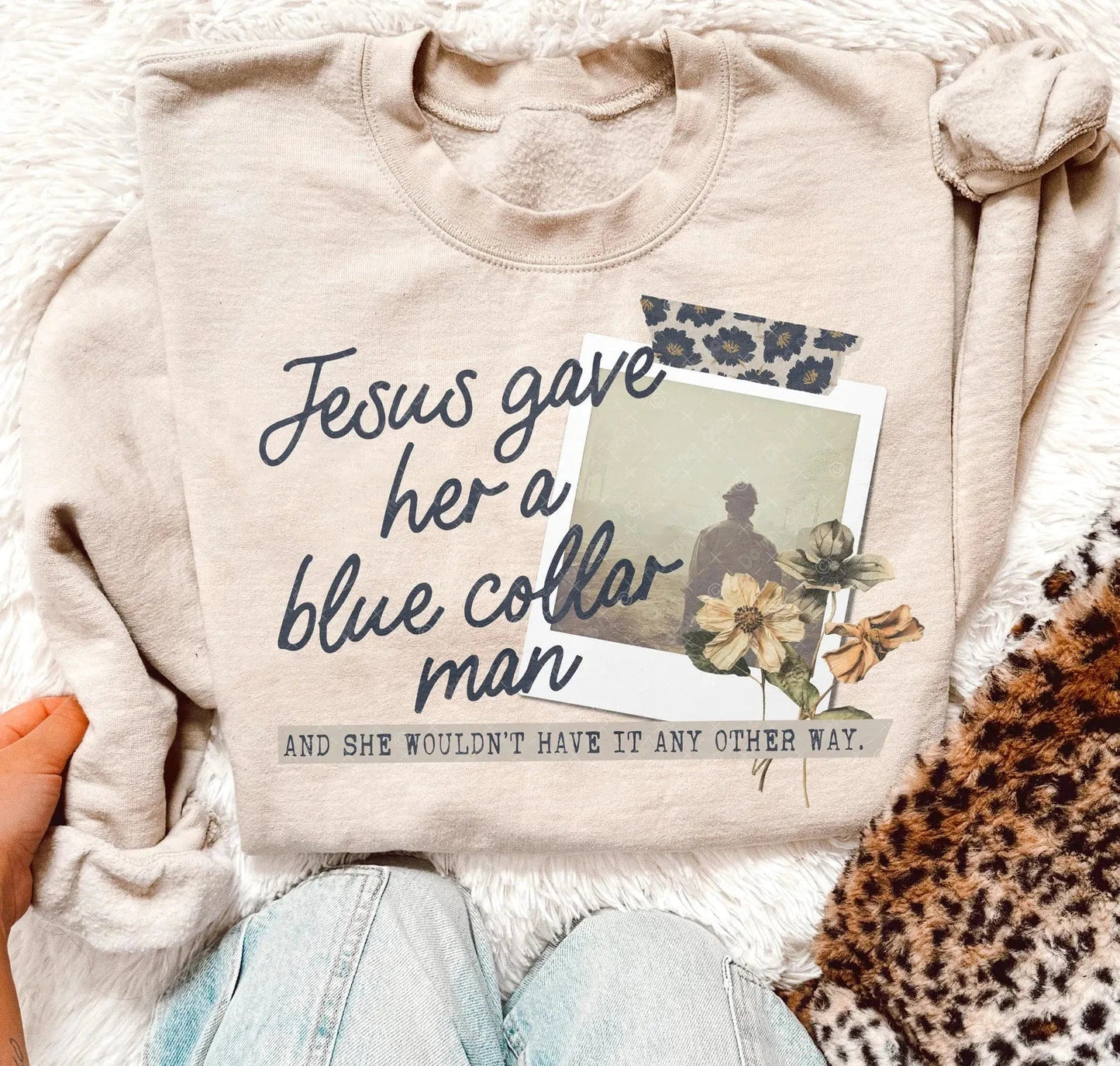 Jesus Gave Her A Blue Collar Man Tee/Sweatshirt