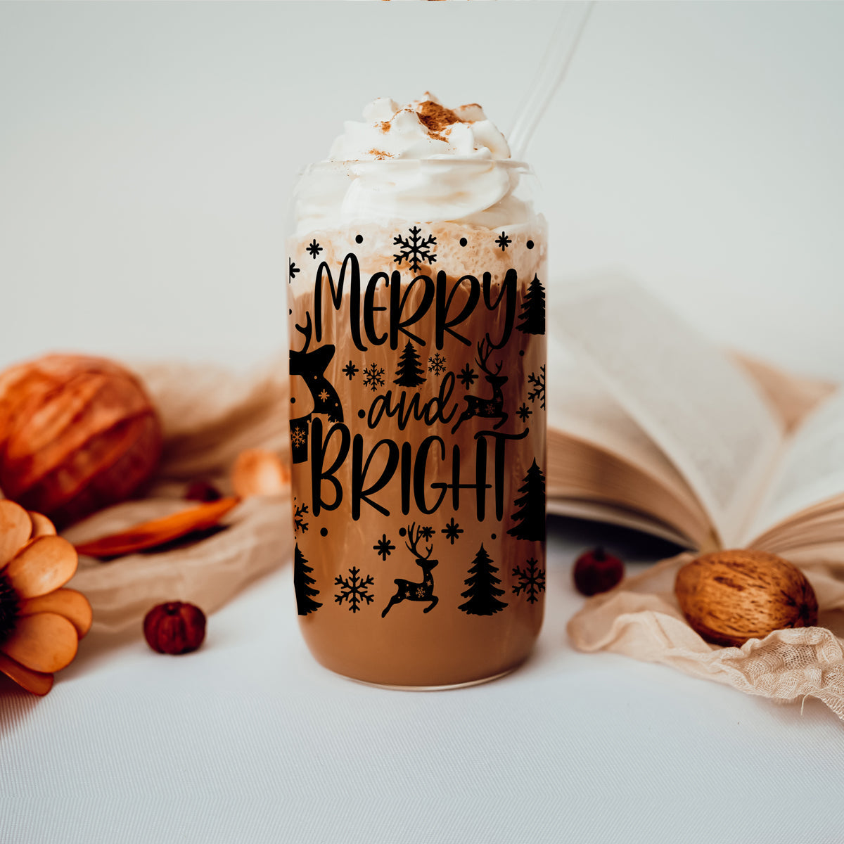 Merry & Bright Glass Cup