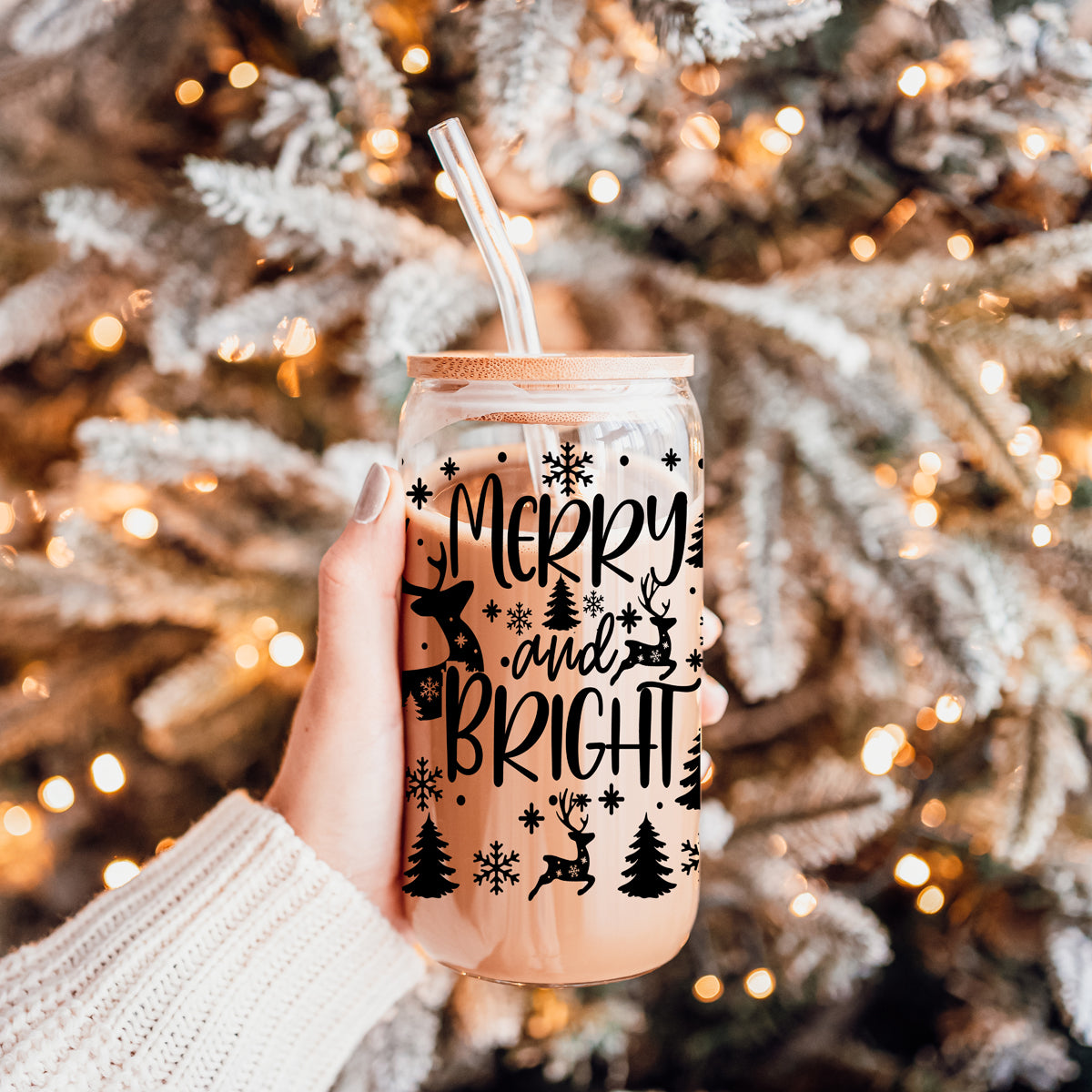 Merry & Bright Glass Cup