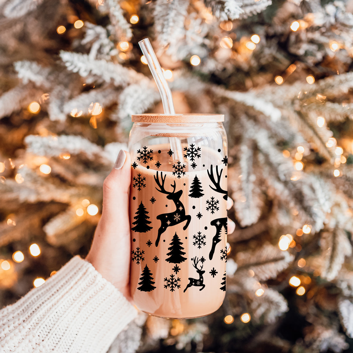 Merry & Bright Glass Cup