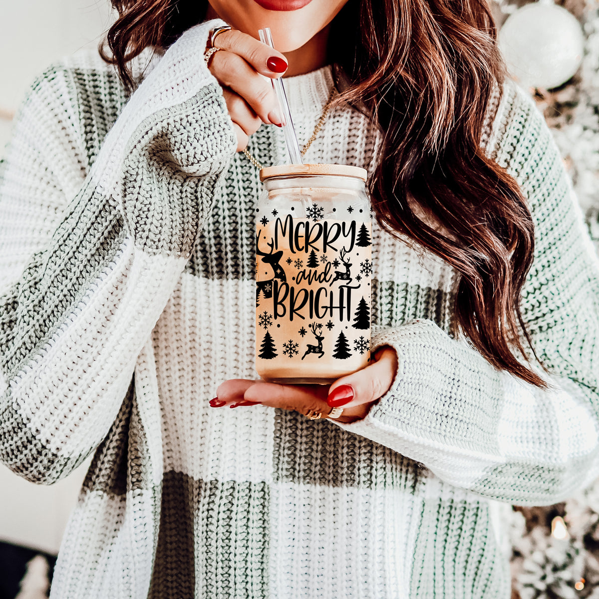 Merry & Bright Glass Cup