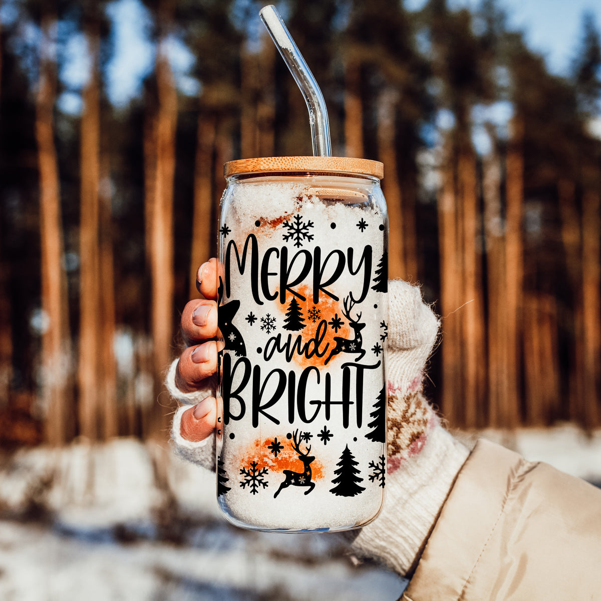 Merry & Bright Glass Cup