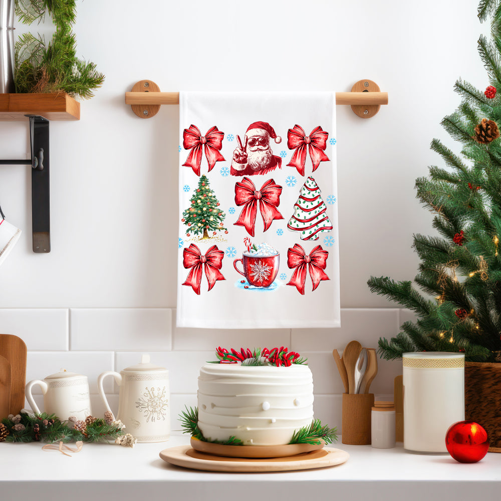 Christmas bow kitchen accessories
Holiday bow style kitchen decor
Christmas bow design kitchen towel
Bow style Christmas gifts