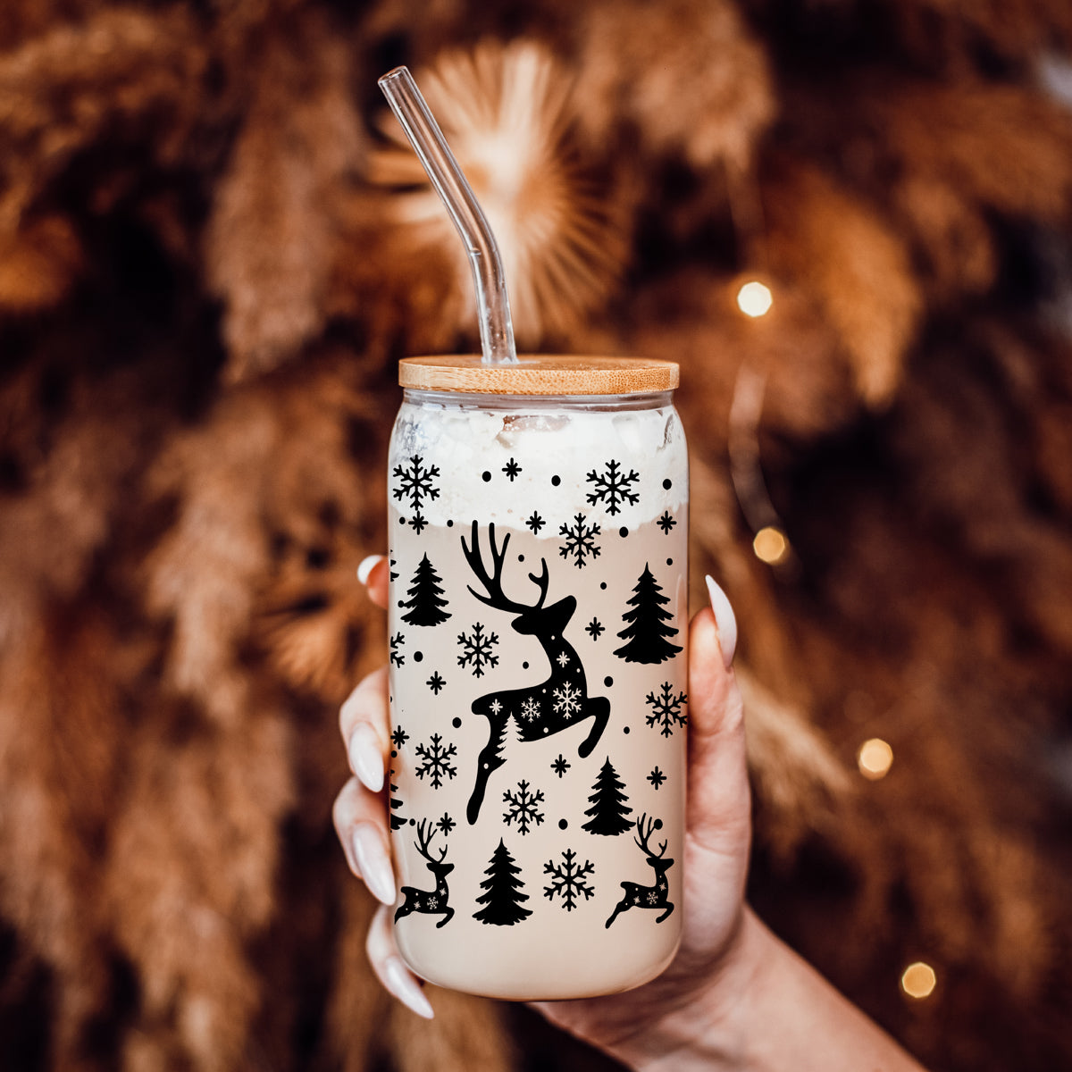 Merry & Bright Glass Cup
