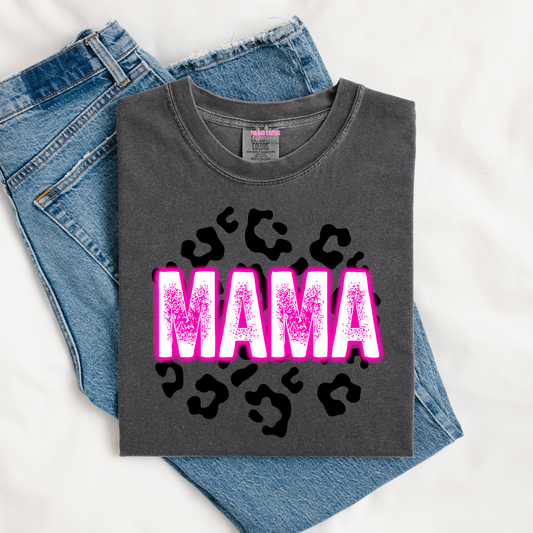 Neon Leopard Mama Graphic Tee or Crewneck Sweatshirt