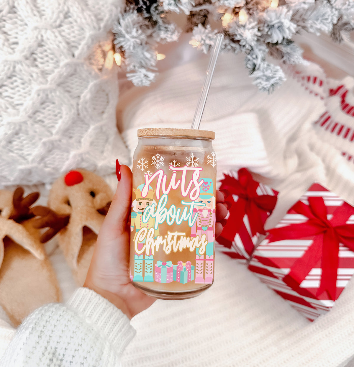 Nutcracker Nuts About Christmas Glass Cup