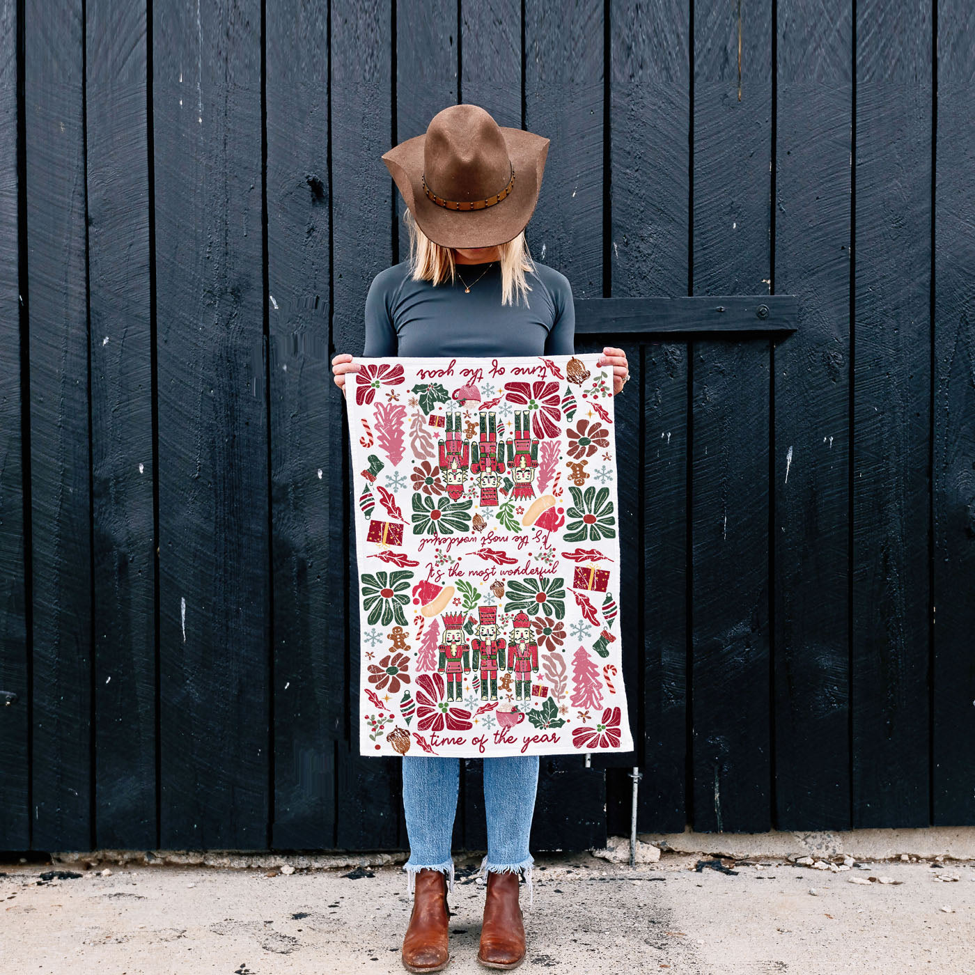 Boho Floral Nutcracker Towel
