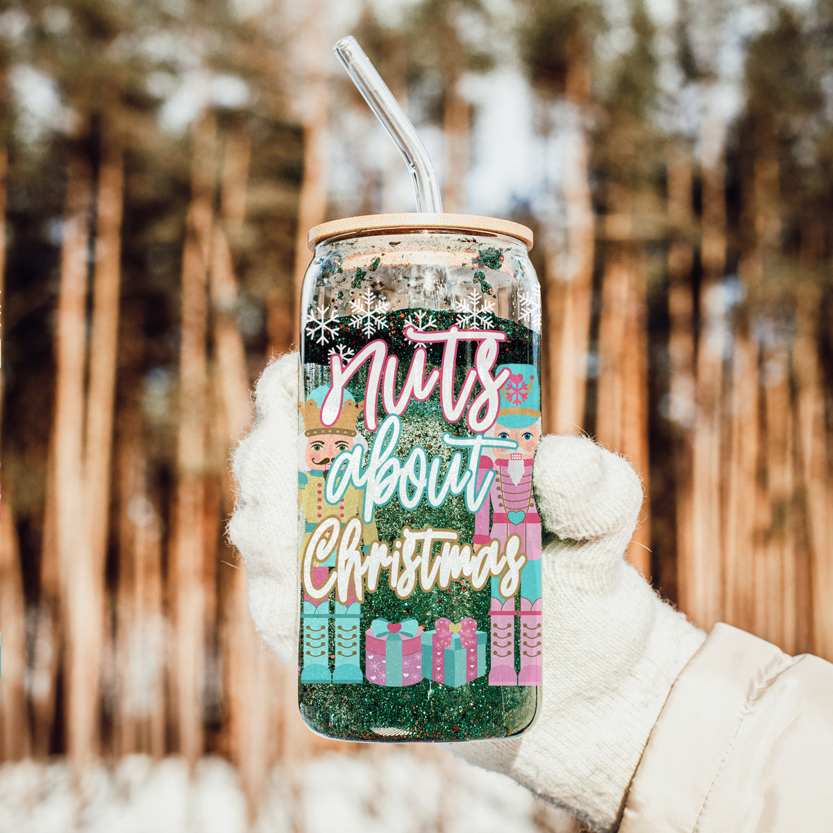 Nutcracker Nuts About Christmas Glass Cup