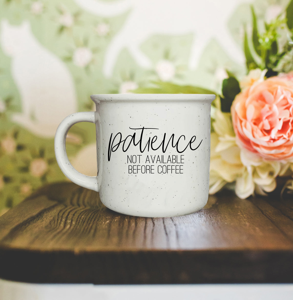 double sided coffee mug
morning statement cup