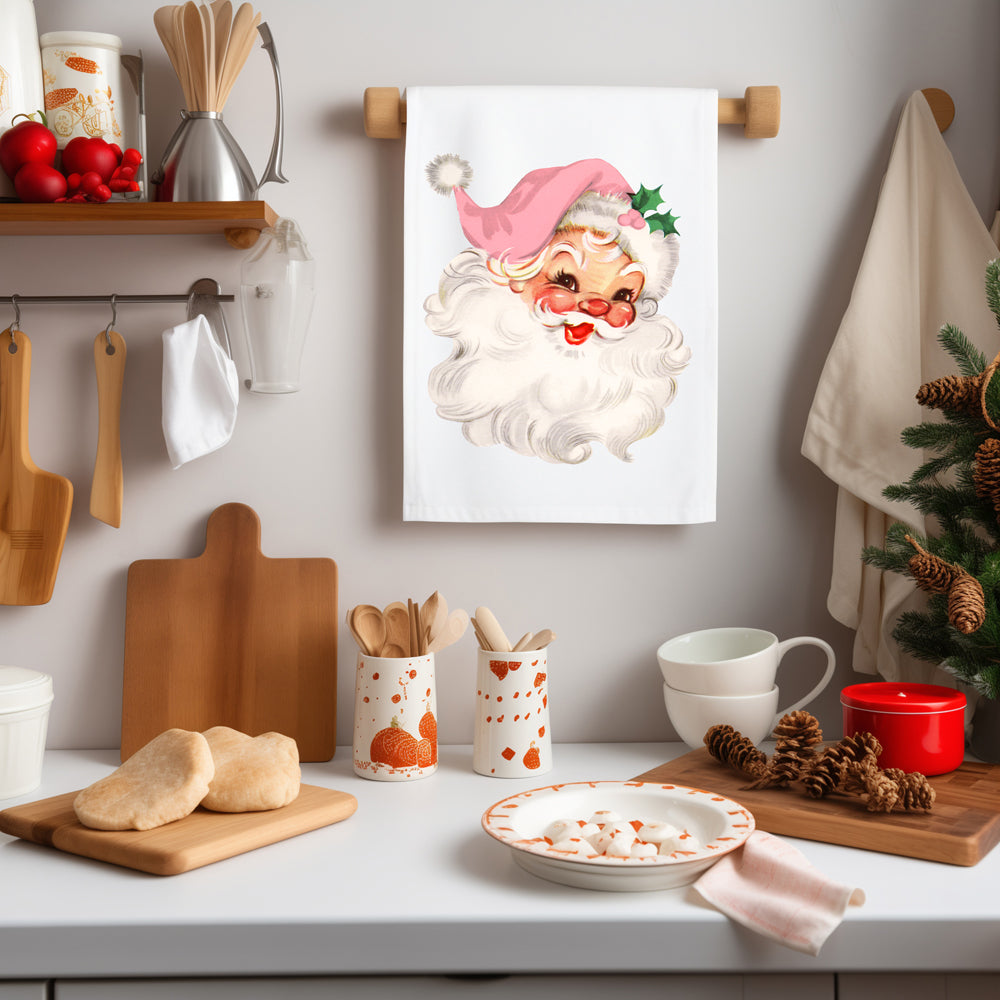 Vintage Santa Christmas kitchen towel sale
Order vintage Santa kitchen accessories
Shop vintage Santa kitchen decor
Vintage Santa kitchen towel fast delivery