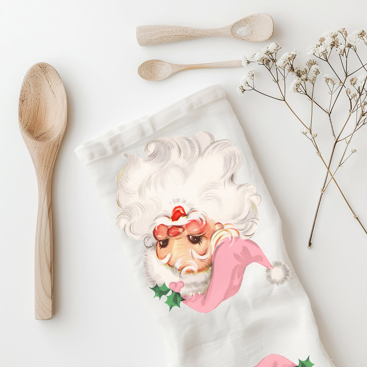 Pink Christmas kitchen decor towel
Pink Santa Christmas kitchen accessories
Pink Christmas kitchen essentials
Pink holiday kitchen decor towel