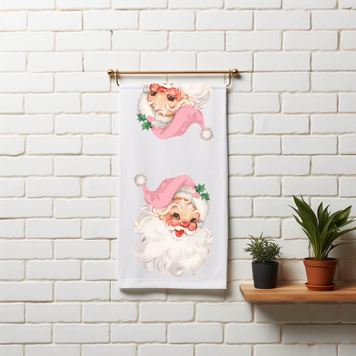 Vintage Santa kitchen towel gift
Pink holiday kitchen towel gift
Christmas kitchen decor gift pink