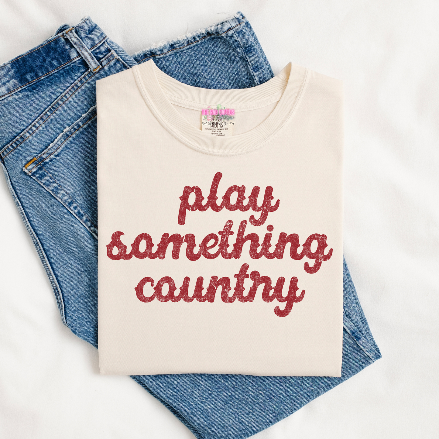 Play Something Country Red Ink Graphic Tee or Crewneck Sweatshirt