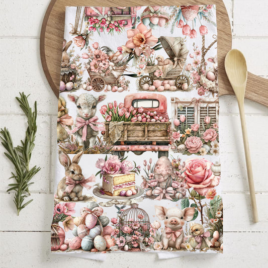 pink vintage easter bunny kitchen towel
blush floral farmhouse dish towel
pastel rose easter kitchen towel
watercolor bunny and floral tea towel
vintage pink easter towel farmhouse decor
spring bunny towel with flowers and eggs
Display towel blush bunny dish towel cottage rose Easter
