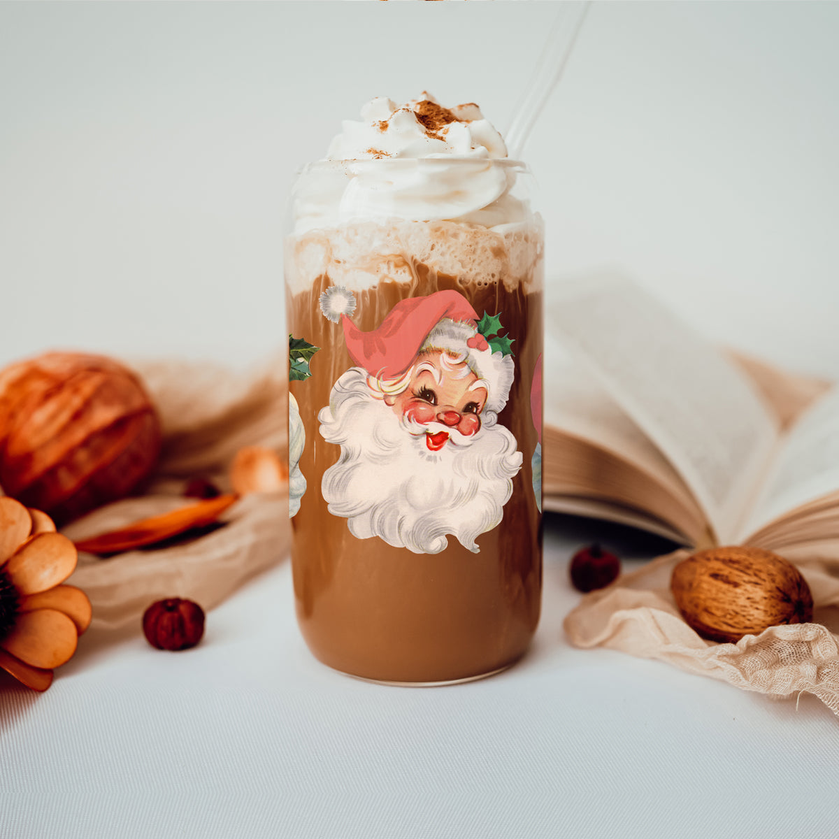 Vintage Santa Glass Cup