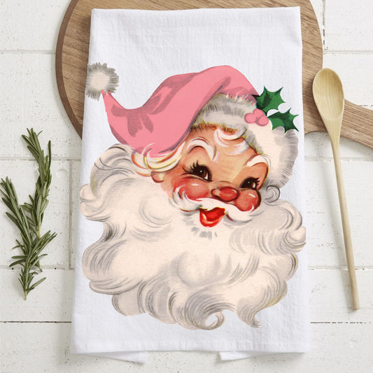 Vintage Pink Santa Towel