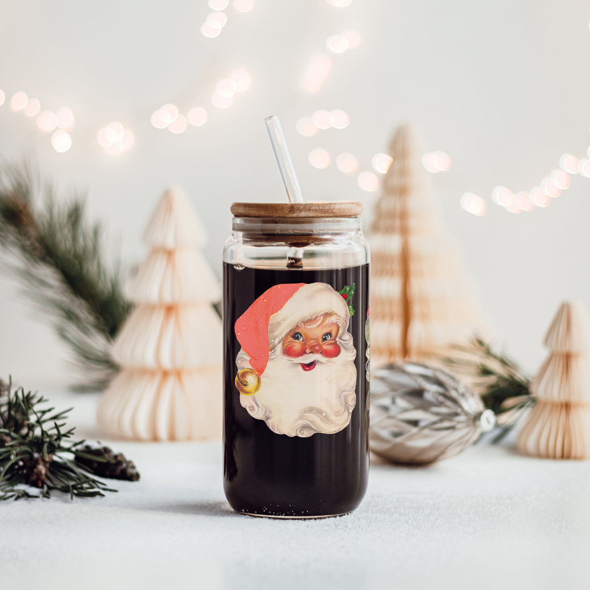 Vintage Santa Glass Cup