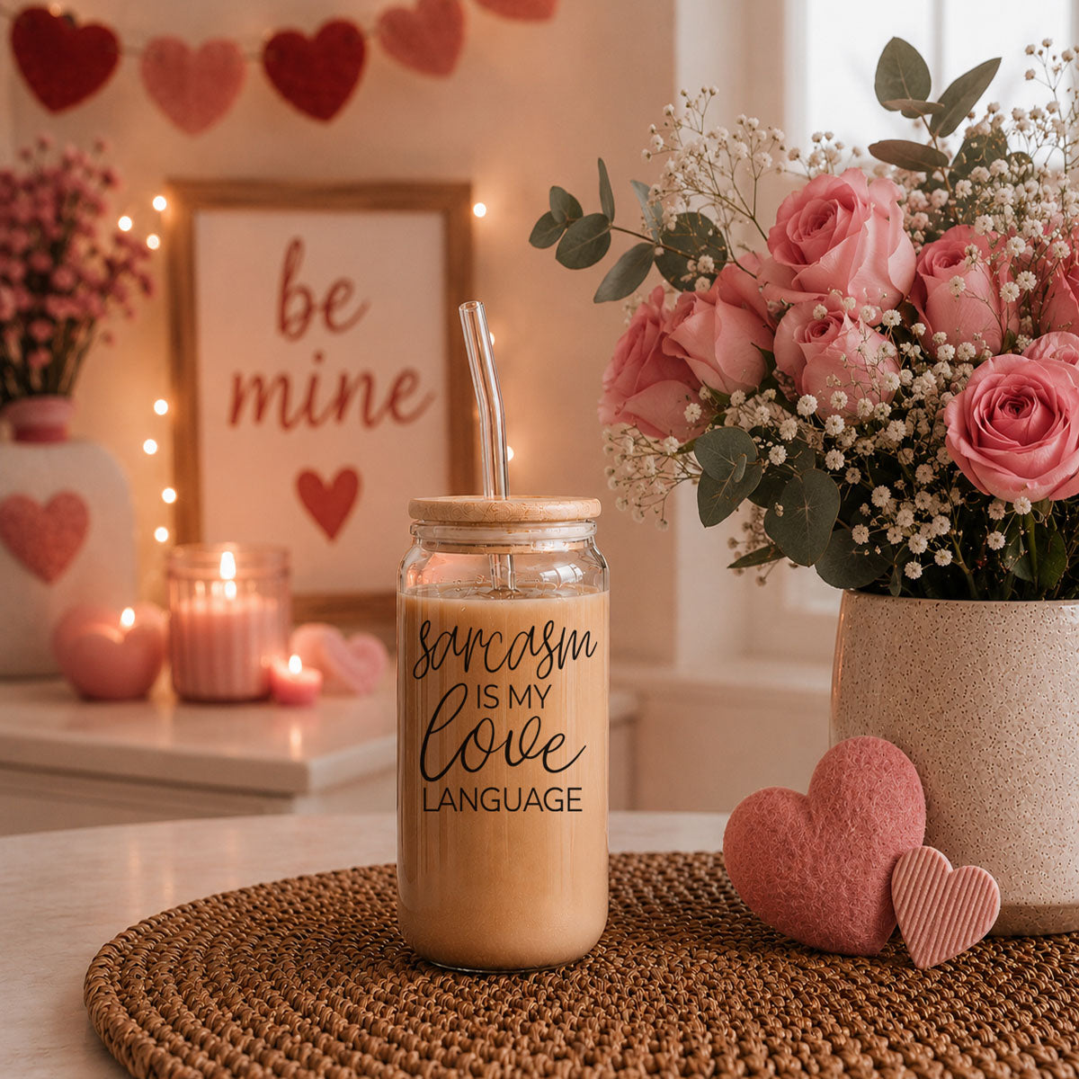 Sarcasm Love Language Glass Cup