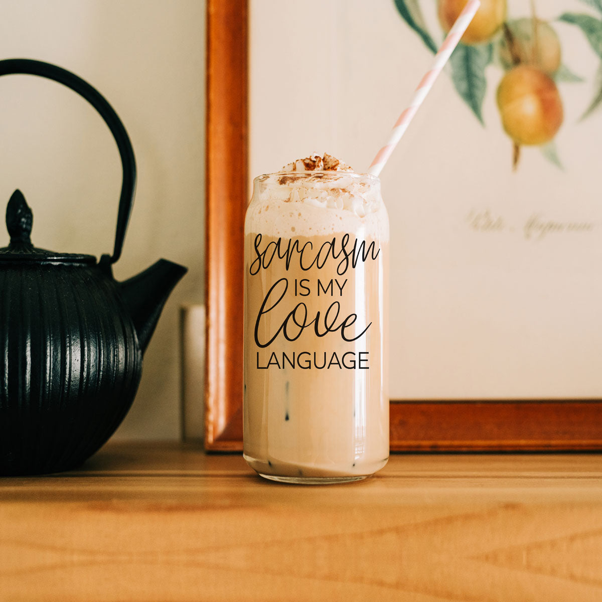 Sarcasm Love Language Glass Cup