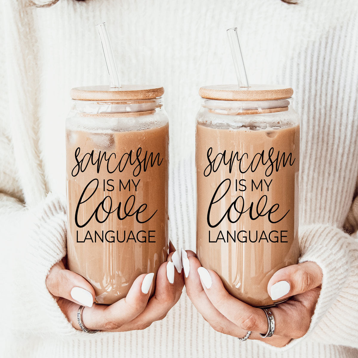 Sarcasm Love Language Glass Cup