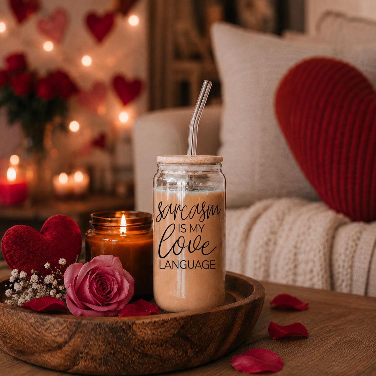 Sarcasm Love Language Glass Cup