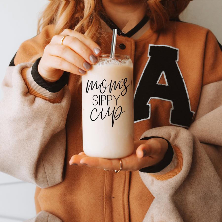 Mom's Sippy Glass Cup