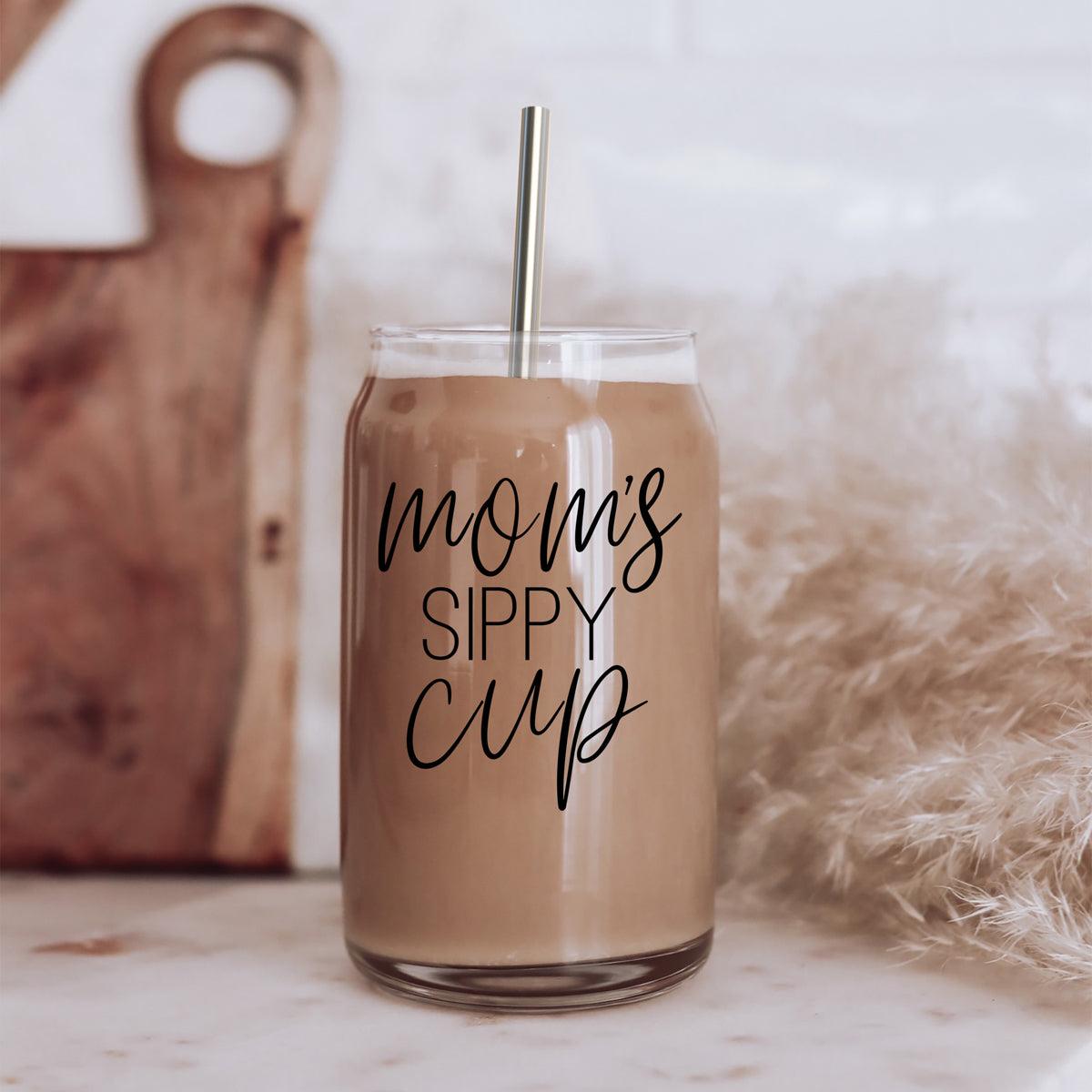 Mom's Sippy Glass Cup