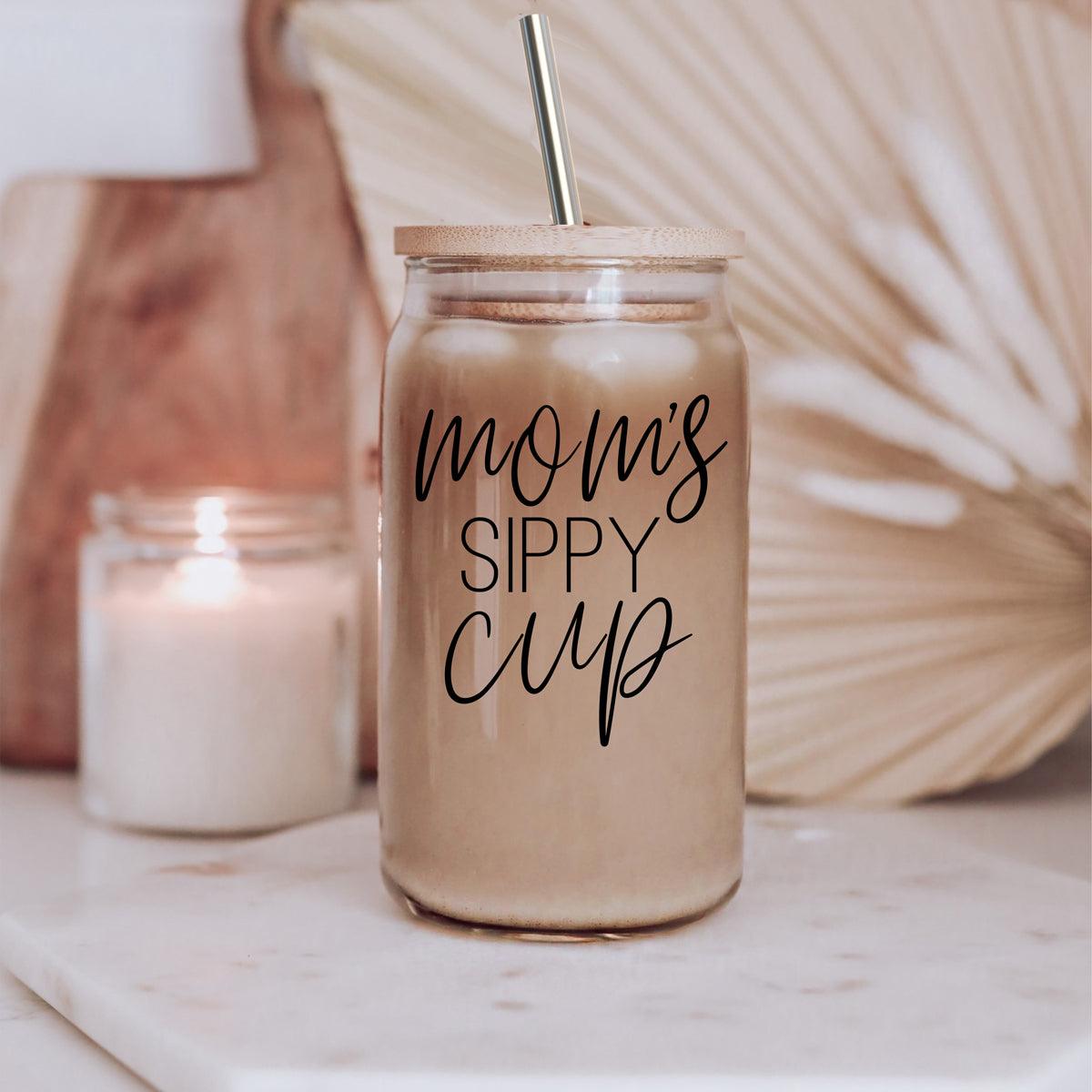 Mom's Sippy Glass Cup