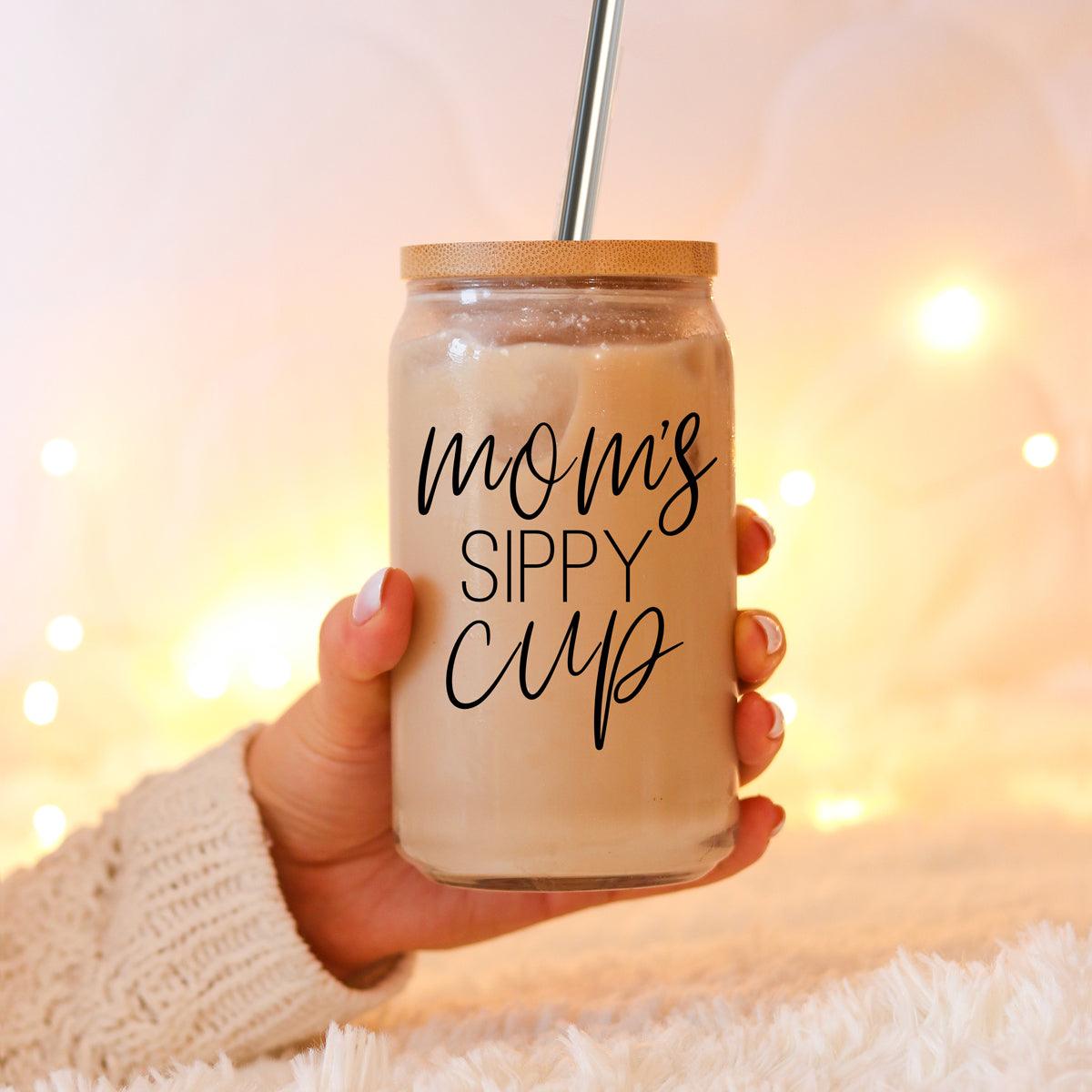 Mom's Sippy Glass Cup