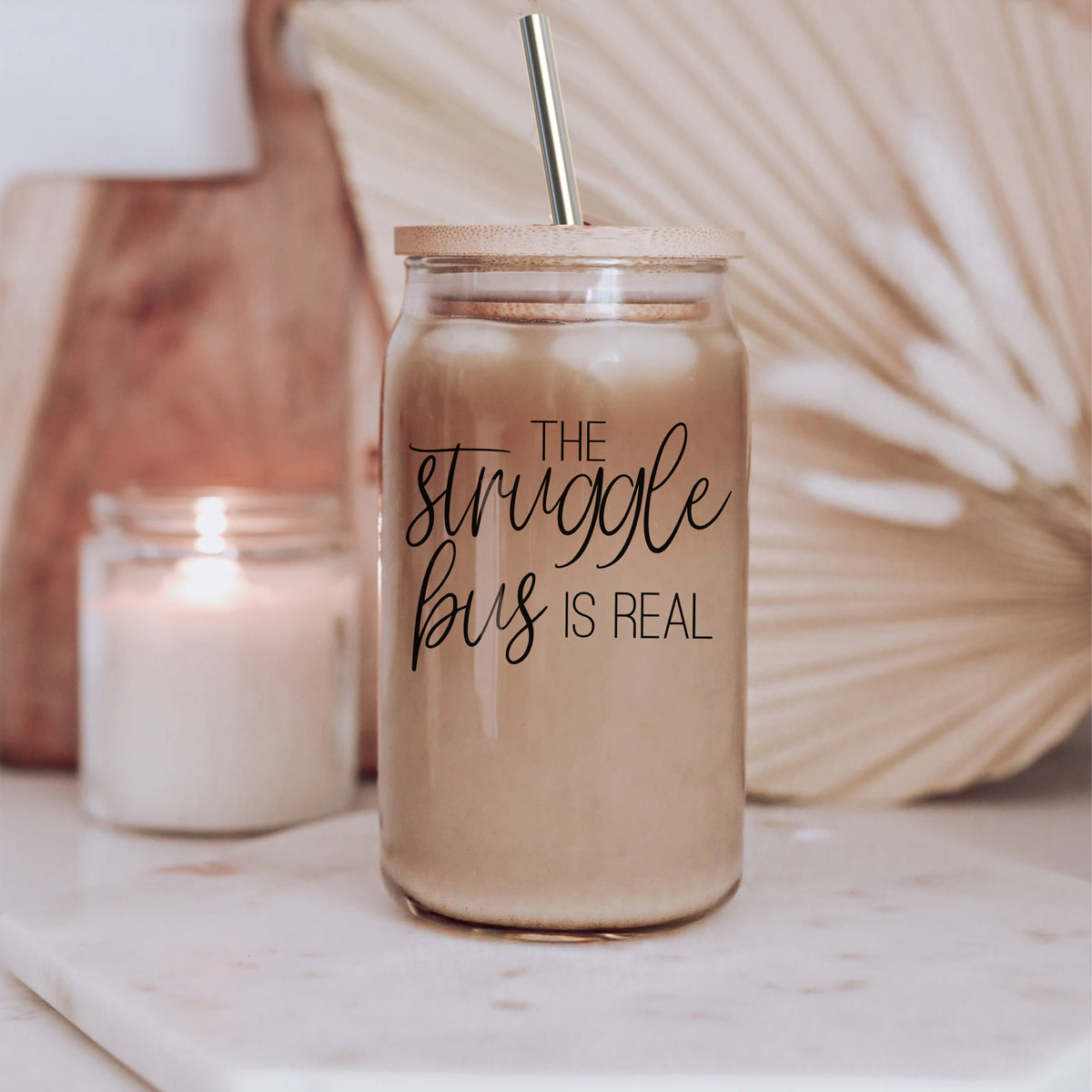 Struggle Bus Glass Cup