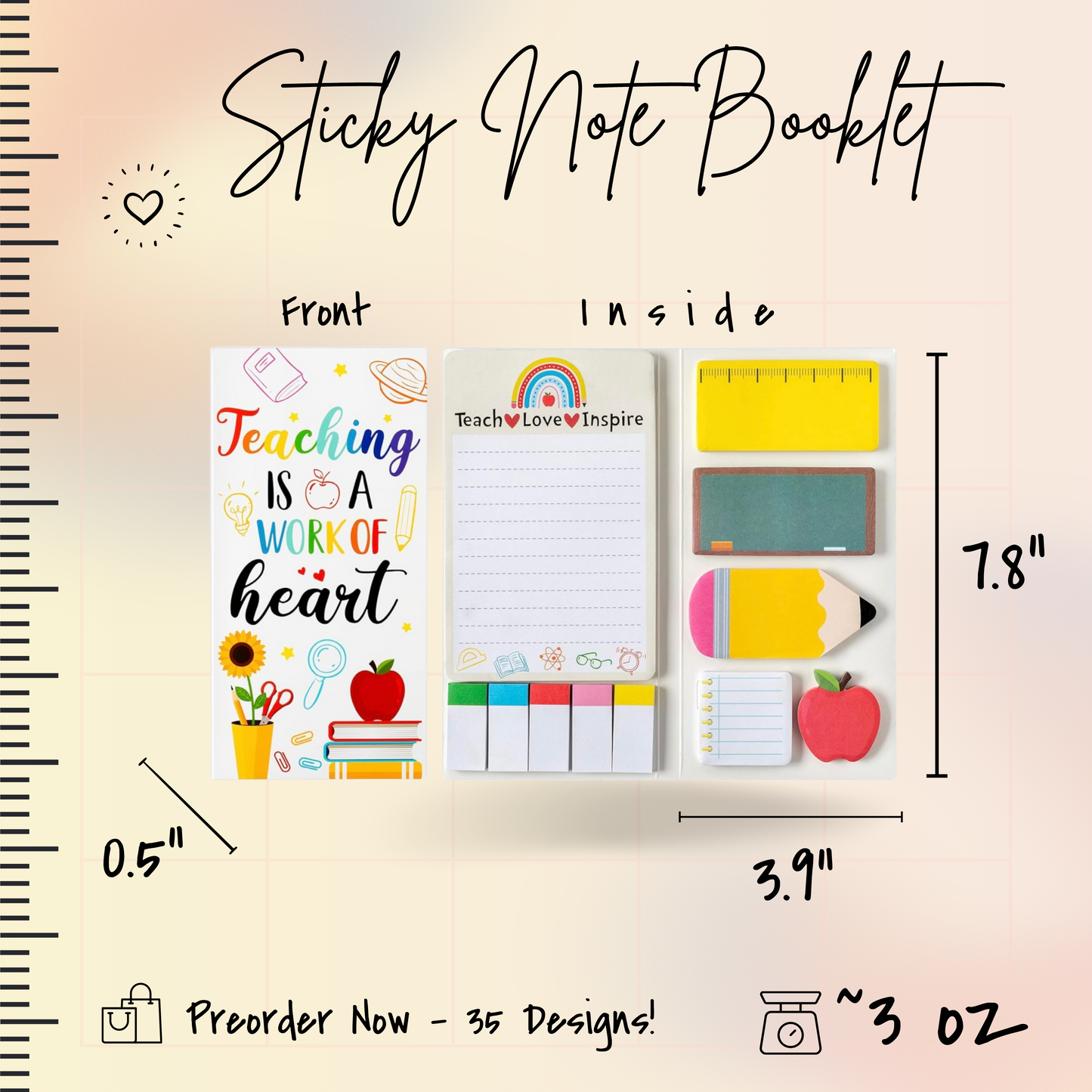 Sticky Note Booklet Set - Coffee - PREORDER 6/21-6/24
