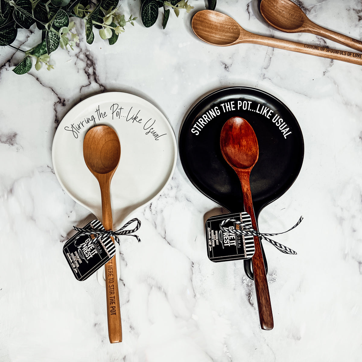 Perfect hostess gift ceramic spoon rest set
Bridal shower kitchen gift bundle
Wedding registry kitchen essentials set