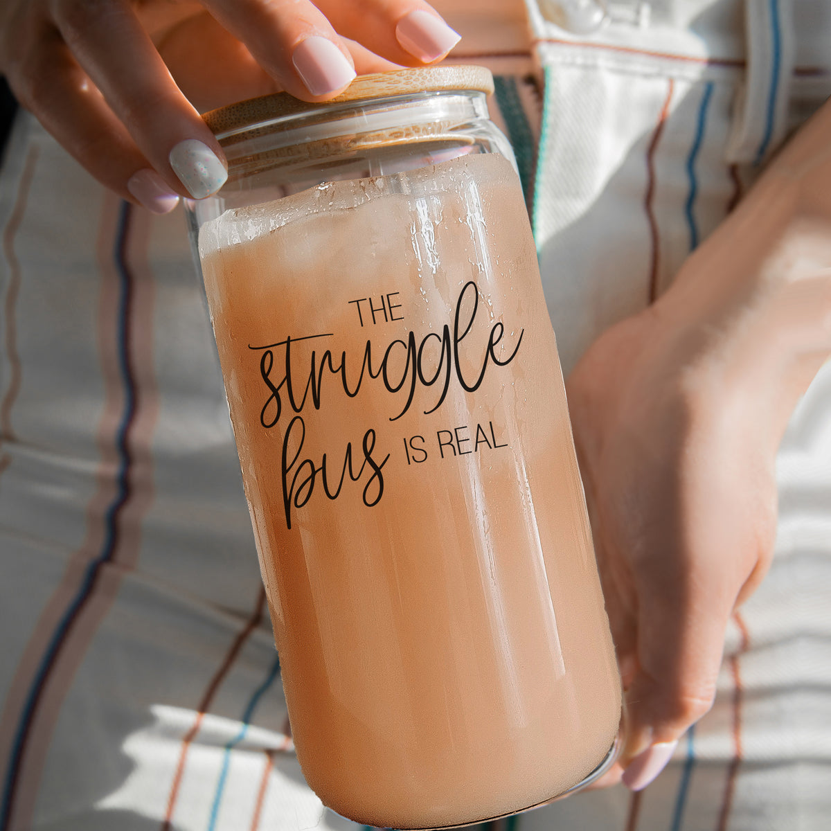 Struggle Bus Glass Cup