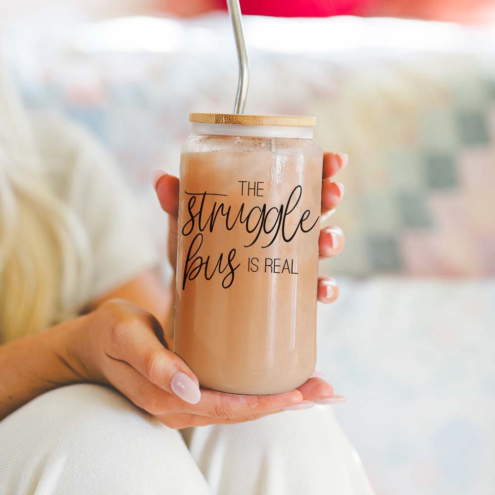 Struggle Bus Glass Cup