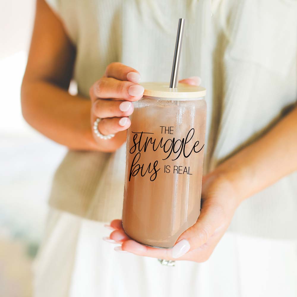 Struggle Bus Glass Cup