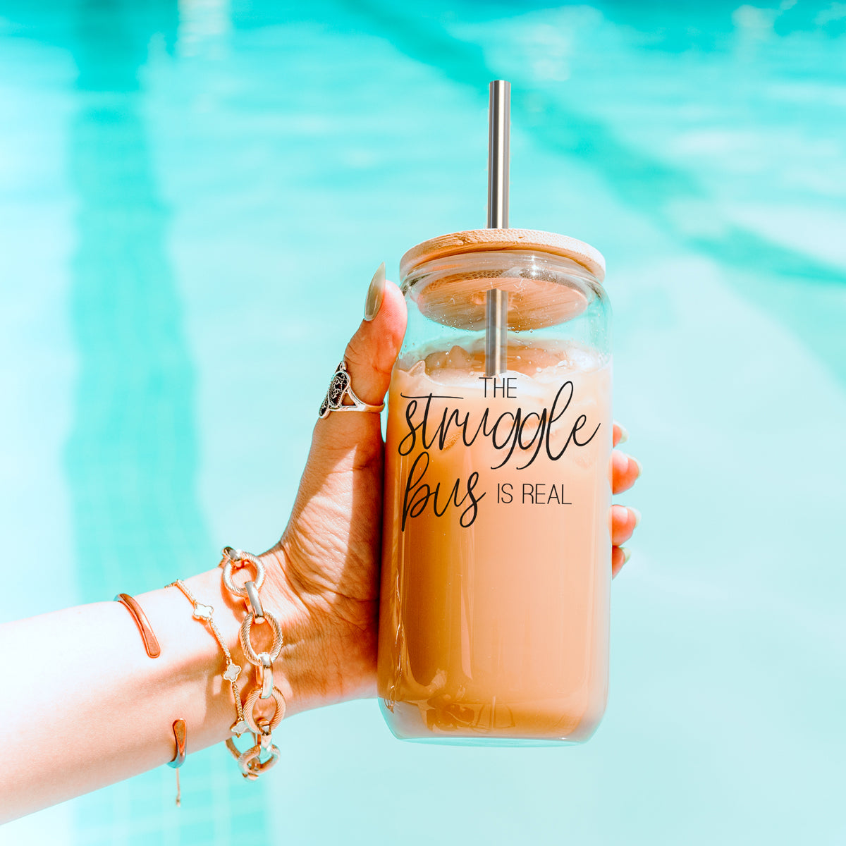 Struggle Bus Glass Cup