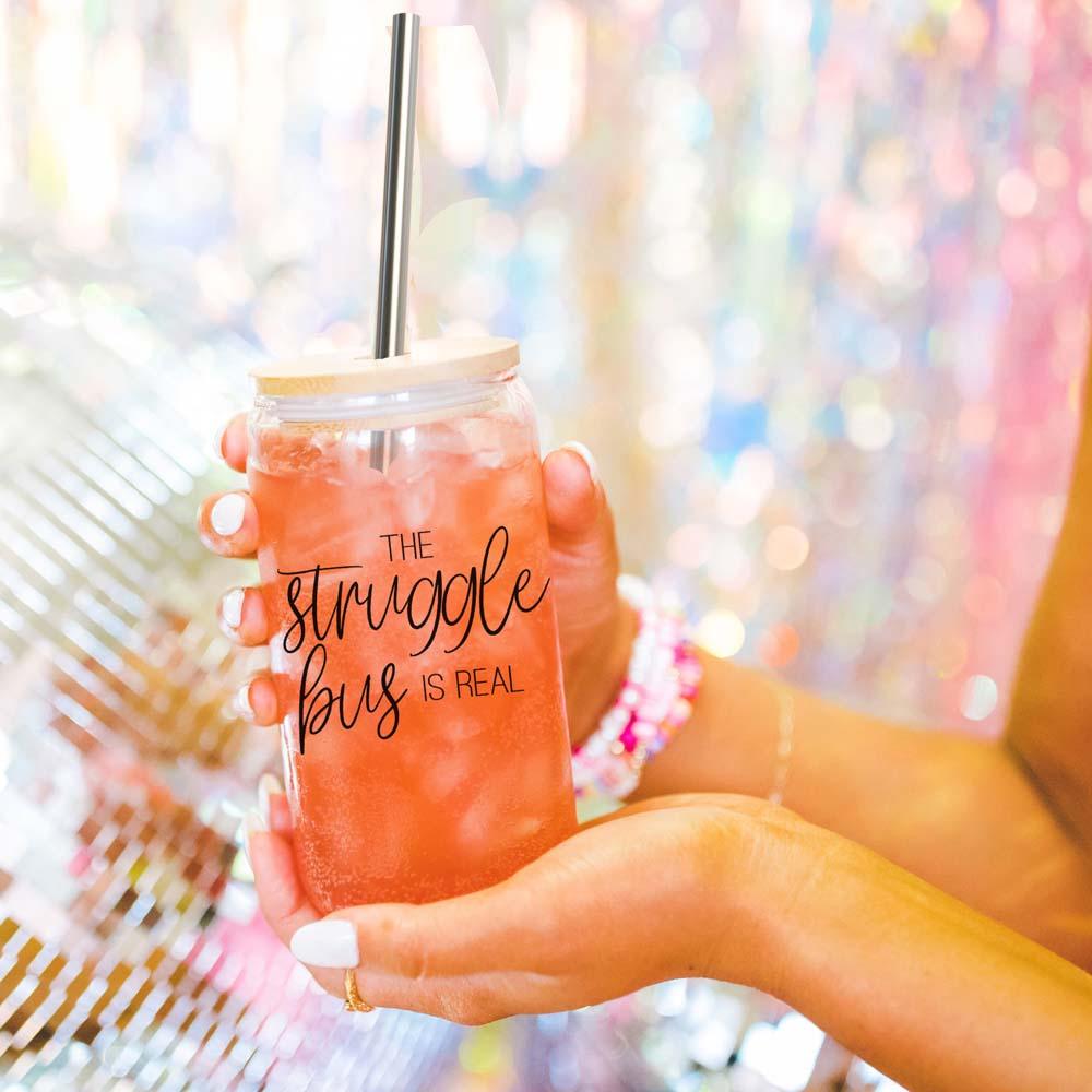 Struggle Bus Glass Cup