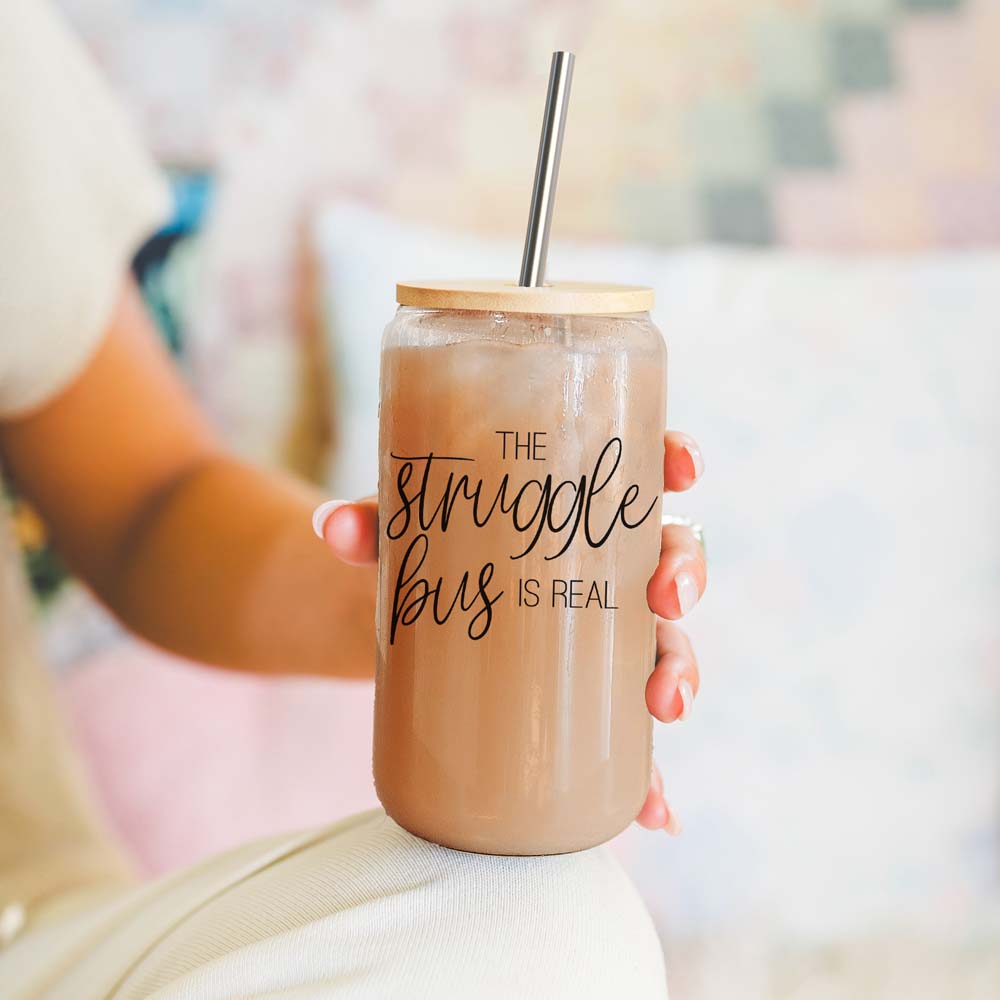 Struggle Bus Glass Cup