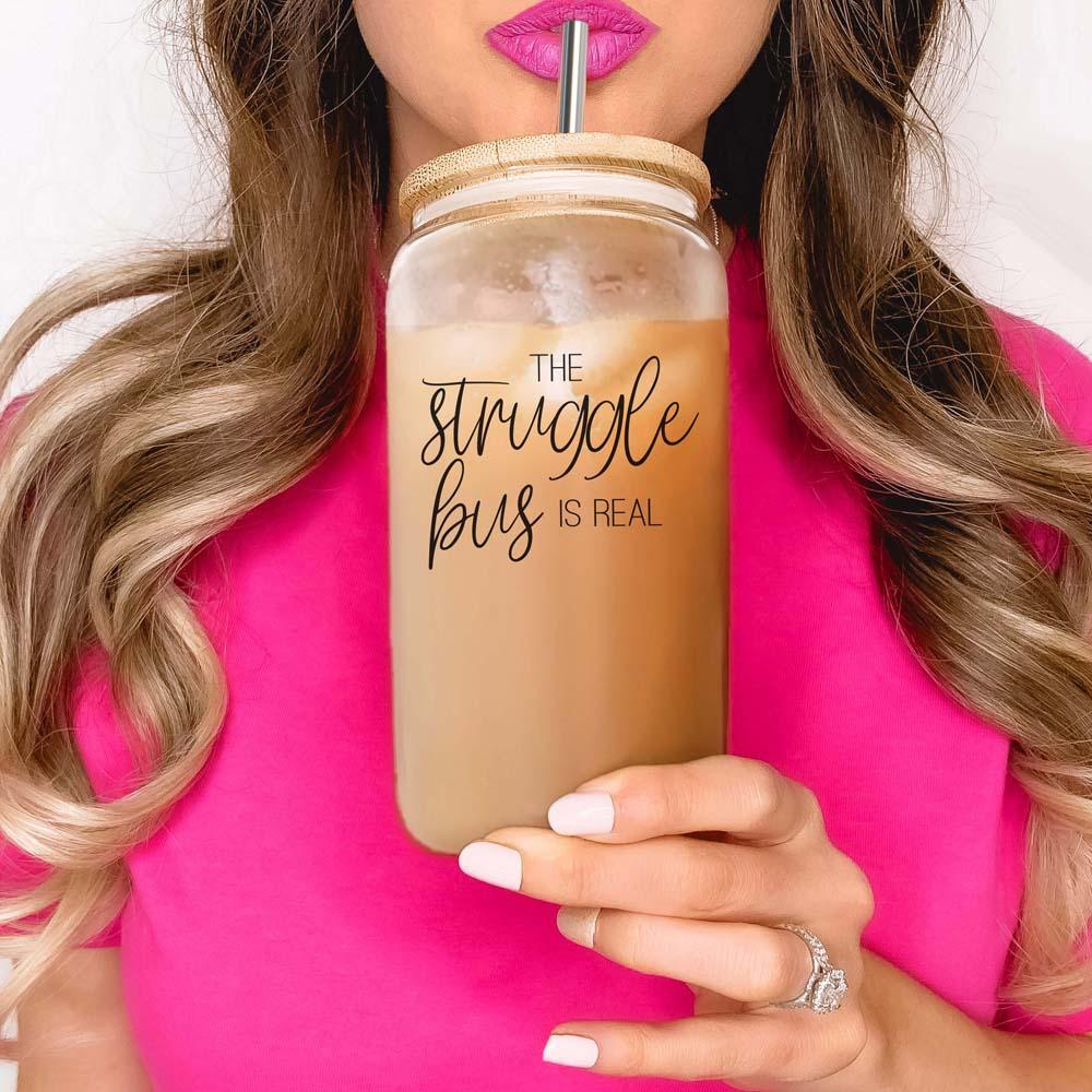 Struggle Bus Glass Cup