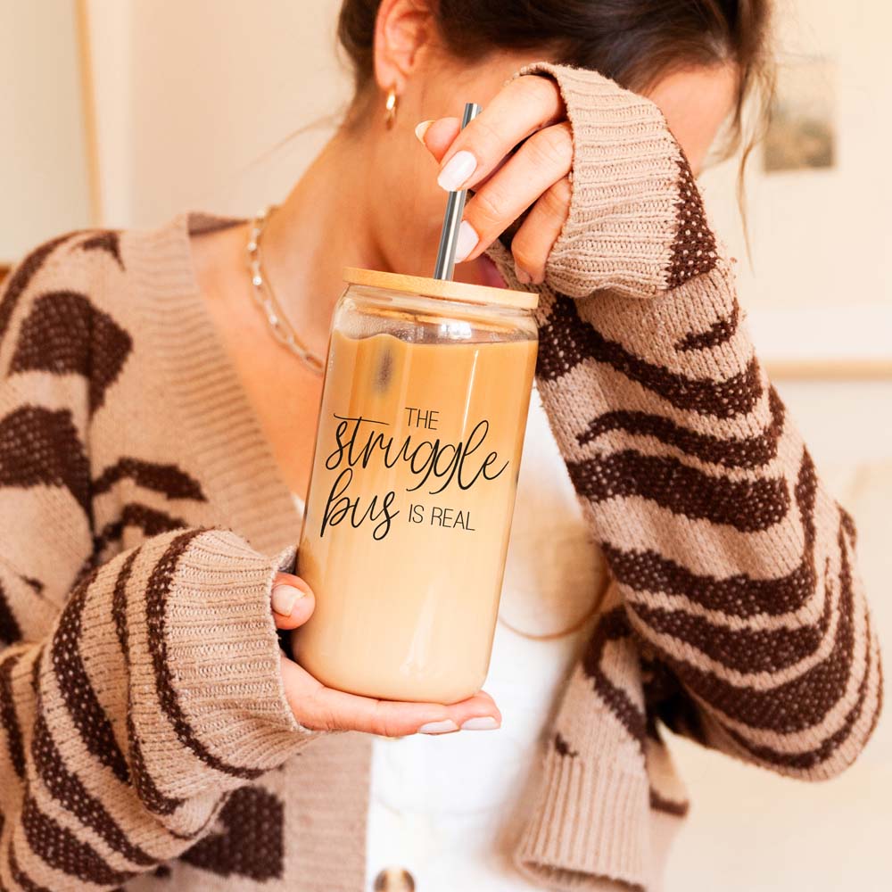 Struggle Bus Glass Cup