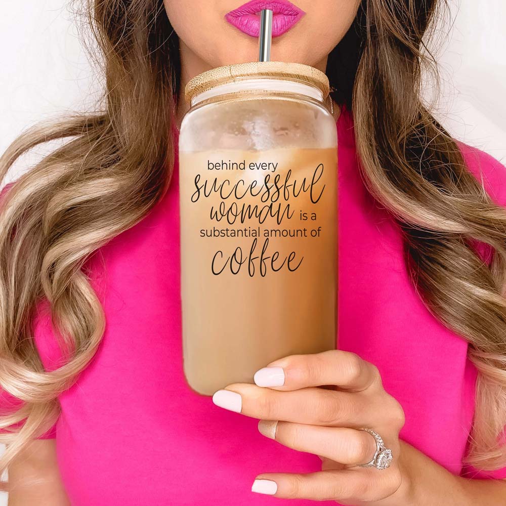 Successful Woman Glass Cup