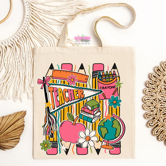 Teacher Pennant Tote Bag