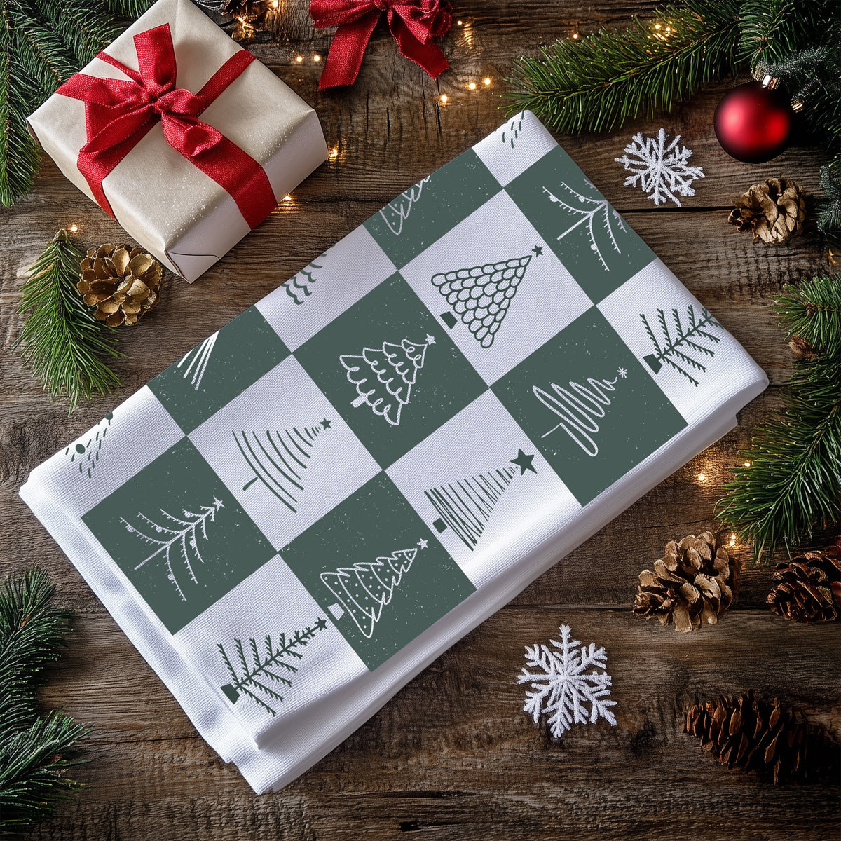 Modern Christmas tree kitchen decor
Sage green Christmas kitchen towel
Christmas gingham kitchen decor
Checkered holiday kitchen towel
Christmas interior design kitchen towel