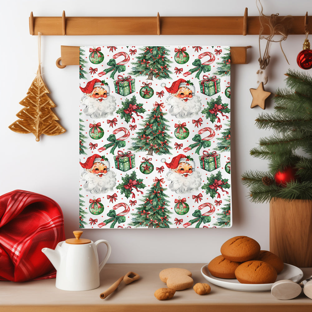 Vintage holiday kitchen towel
Classic Christmas kitchen towel Santa
Retro Christmas kitchen accessories
Heritage Santa kitchen towel